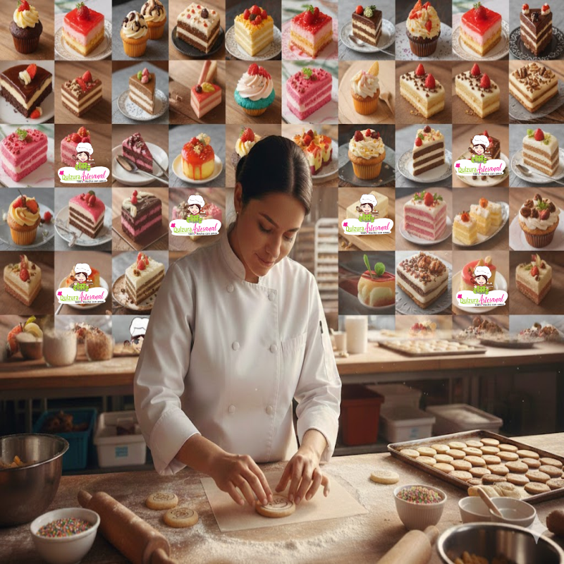 Equipo de Dulzura Artesanal preparando tortas personalizadas en Cali