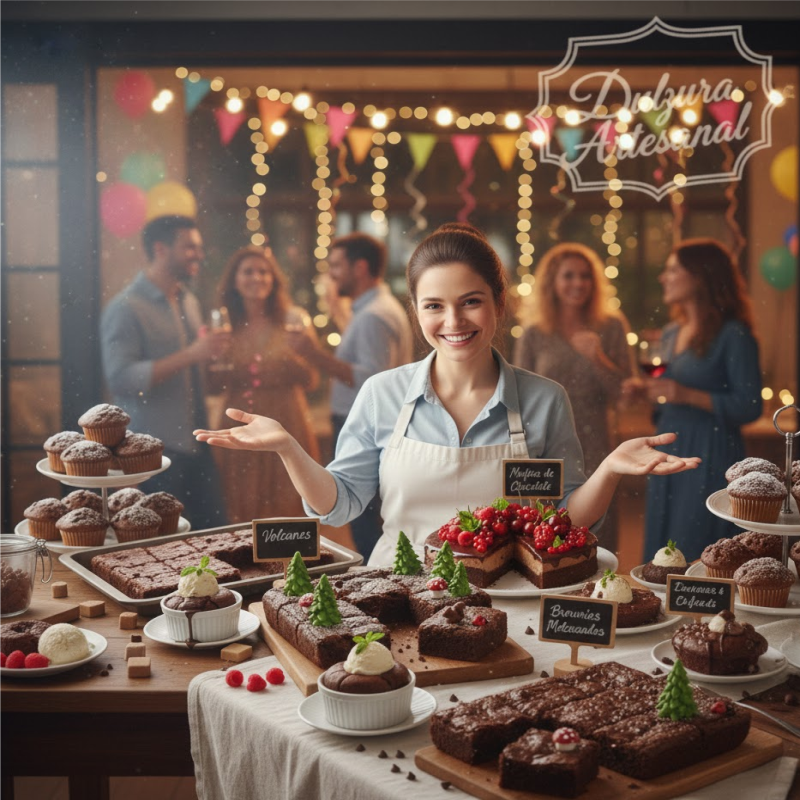 Equipo de Dulzura Artesanal realizando el montaje de una mesa dulce temática en Cali