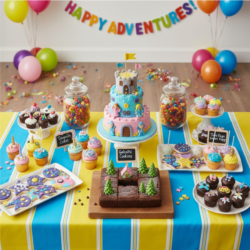 Mesa dulce temática para fiestas de niños en Cali - Colorida y divertida