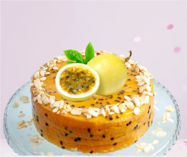 Torta de maracuyá saludable sin lácteos personalizada Cali