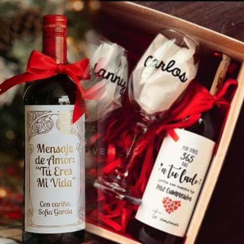 Personalizacion de Botellas de Vinio con Grabado LAser, DFT UV y etiquetas de lujo en Cali